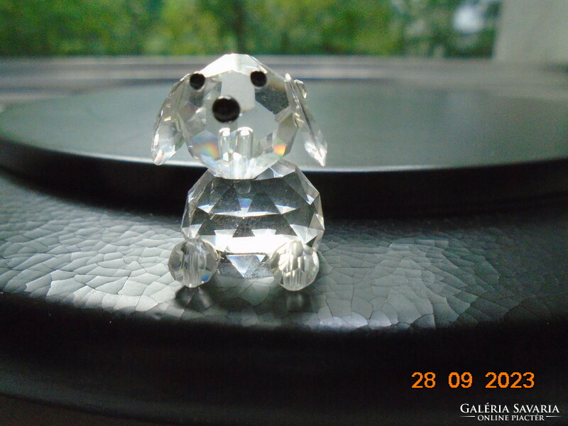 Hand polished Czech Mayfair Bohemia lead crystal animal figure from the 70s, dog