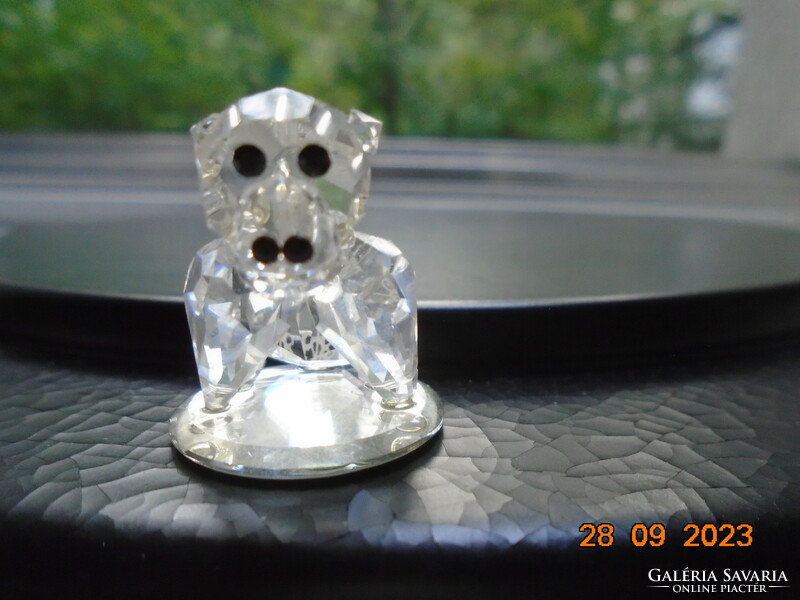 Hand-polished, marked, Czech Mayfair Bohemia lead crystal animal figure from the 70s, gorilla