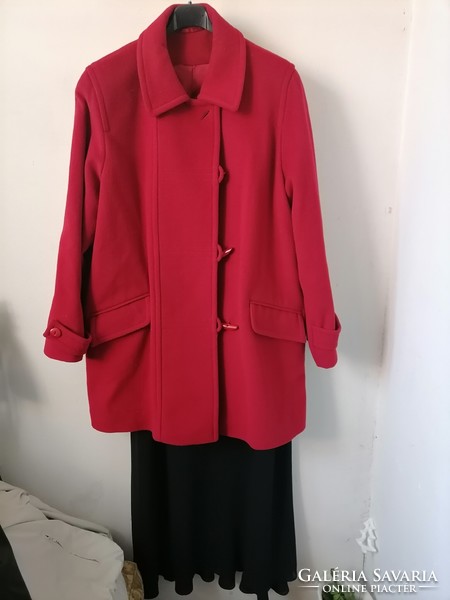 They are more beautiful than me plus size elegant cherry red wool coat 42 44 46 110 chest 87 length