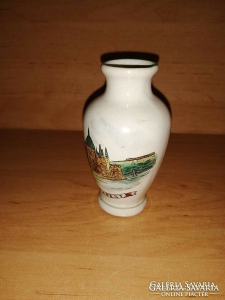 Bodrogkeresztúr ceramic Budapest memorial vase 9 cm (0-3)