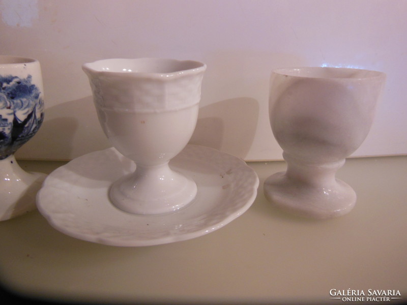 Egg cups - 4 pieces! - Marble - English - marked porcelain - 6 x 4.5 cm - flawless