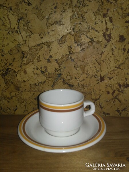 Alföldi brown striped coffee cup with bottom
