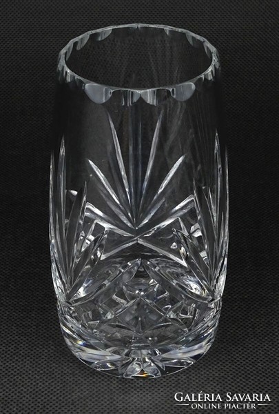 1O671 Hibátlan csiszolt üveg kristály váza 13 cm