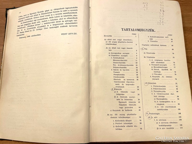 Dr. Went István - Élettan – 1946 - Antikvár orvosi szakkönyv