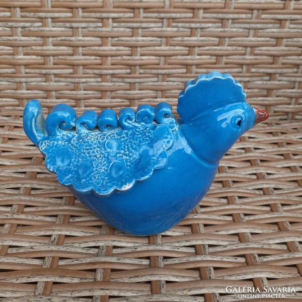 Blue garden ceramic bird