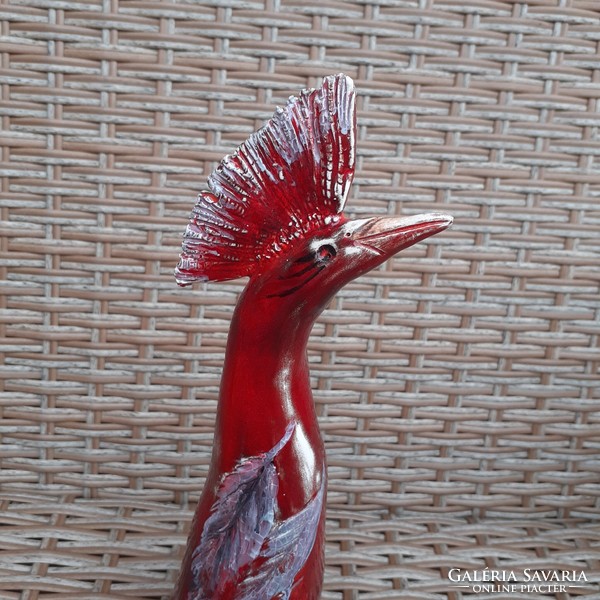 Red garden ceramic bird