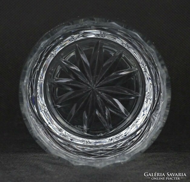 1O671 Hibátlan csiszolt üveg kristály váza 13 cm