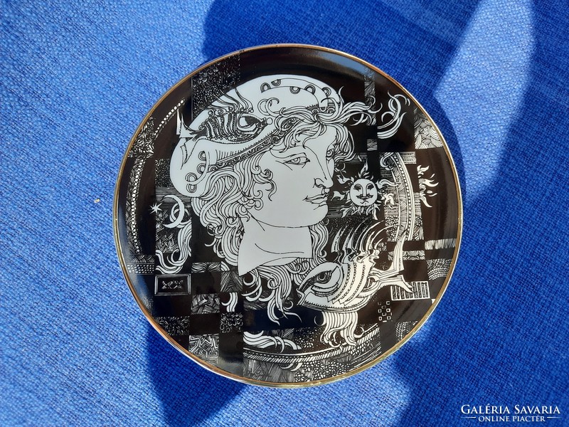 Hollóháza Saxon endre porcelain decorative bowl