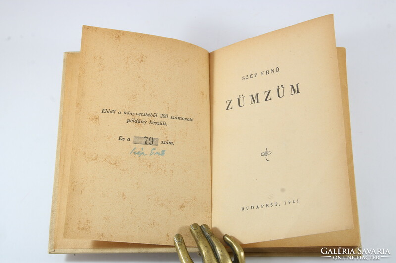 Szép Ernő Aláírt számozott kötete a költő dedikált névjegyével Szép példány!