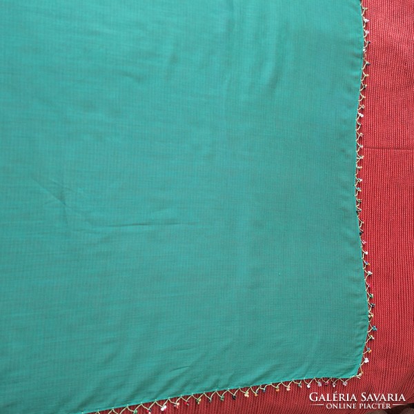 Green beaded shawl, scarf (large)