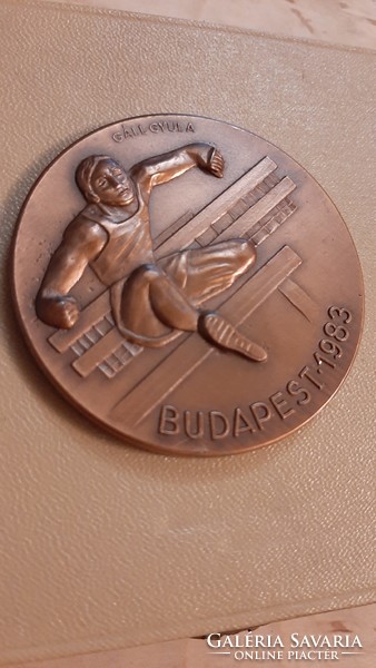 Ritka !! Gáll Gyula  XIV. Fedettpályás Atlétikai Európa Bajnokság 1983 emlék érem  plakett