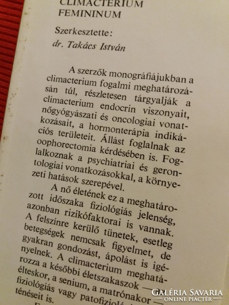 1976 Dr. Takács István : Climacterium Feminium a változókor endocrin viszonyai Medicina﻿ Könyvkiadó