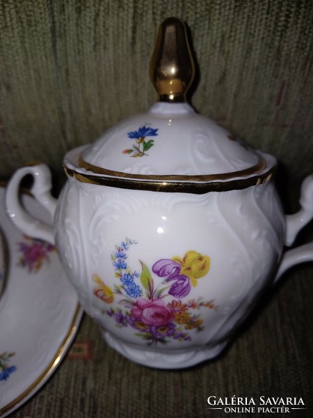 Coffee set porcelain with a romantic flower pattern, 6 parts, bernadotte