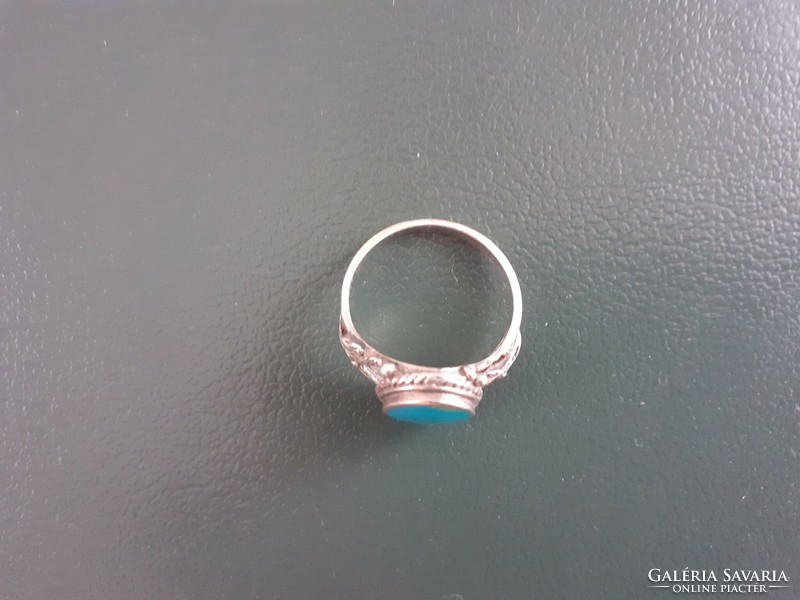 Ezüst gyűrű valódi türkiz kővel, 4,83 g