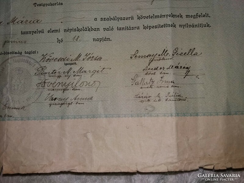 Antique 1932 Kecskemét Ilred Mária Füredi teacher diploma diploma according to the pictures