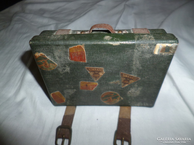 Régi mini reklám bőrönd  koffer 10cm