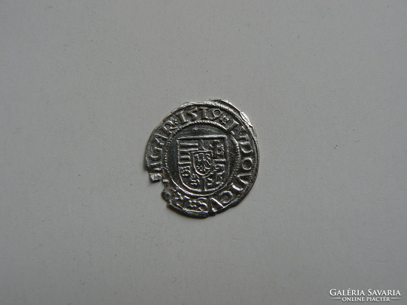 II. Louis (1516-1526) silver denarius 1519 k-g (Körmöczbanya) éh 673, sheet error!, A.Unc, (diameter: 16 mm)