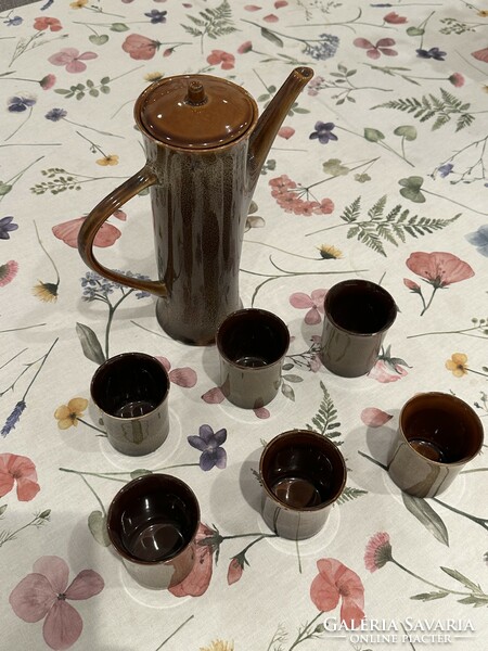 Retro 6 darabos kerámia kávés / teás készlet hibátlan