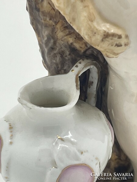 Német kontinentális porcelán hölgy figura Dressel Kister 15cm