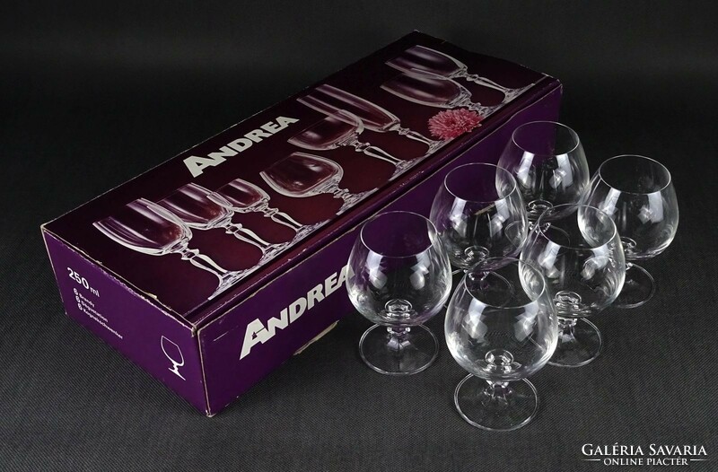 1O862 Retro Andrea cseh brandy üveg pohár készlet dobozában