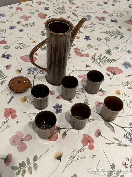 Retro 6 darabos kerámia kávés / teás készlet hibátlan