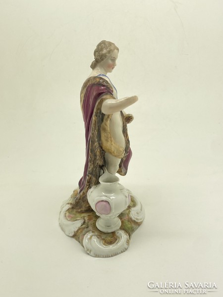Német kontinentális porcelán hölgy figura Dressel Kister 15cm