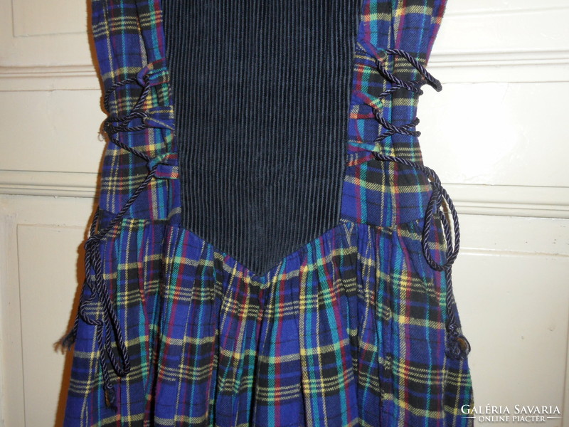 Nagy Judit handmade flannel checkered women's dress (s/m)