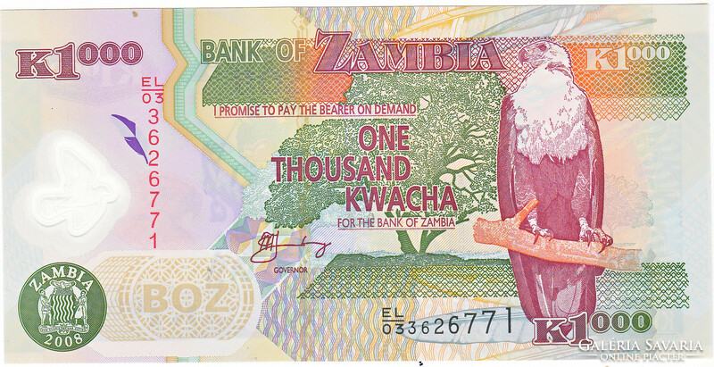 Zambia 1000 kwacha 2008 UNC