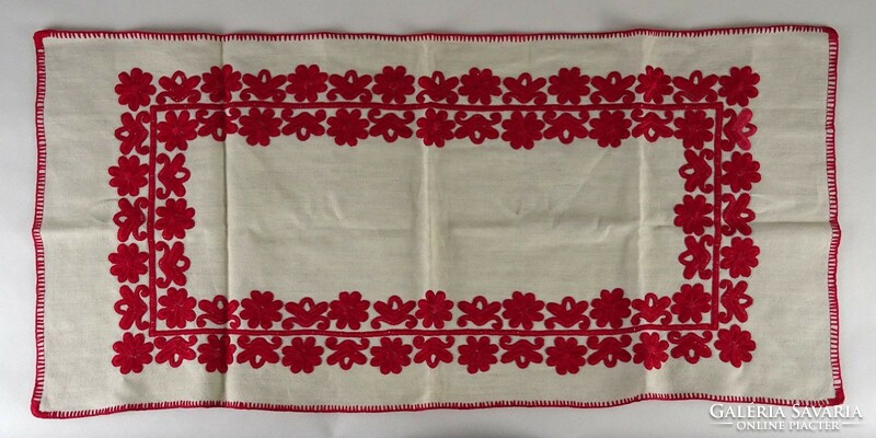 1O739 old embroidered Kalotaszeg tablecloth 35.5 X 75 cm