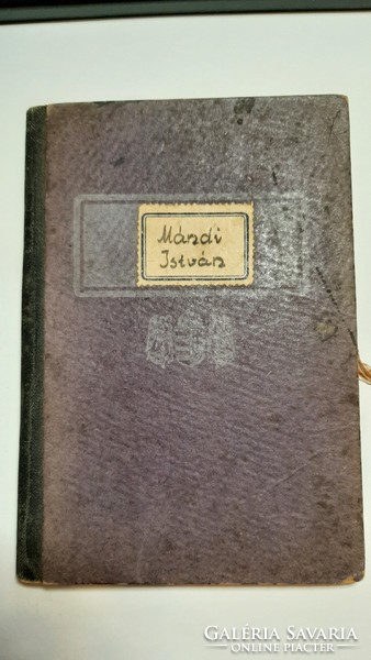 Work book kept on paper 1945 - 1950 with stamp, seals and wax seal
