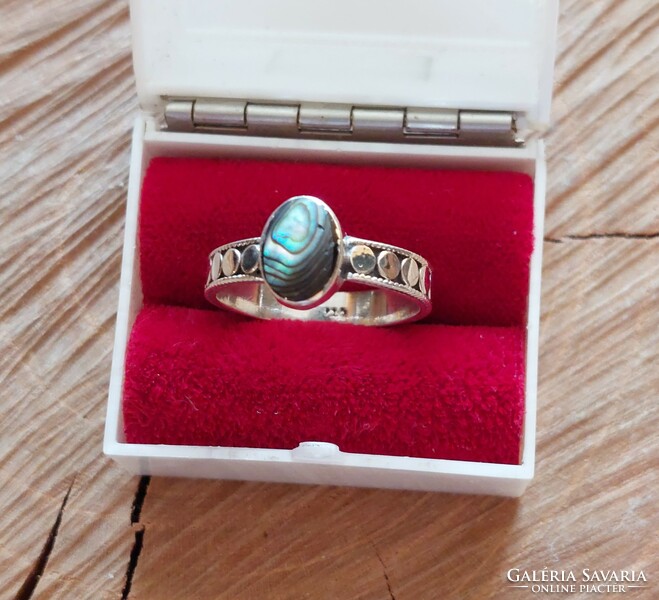 Special silver ring with abalone shell