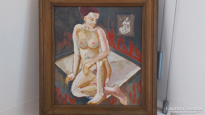(K) Zoltán Stadler female nude painting 75x82 cm with frame.