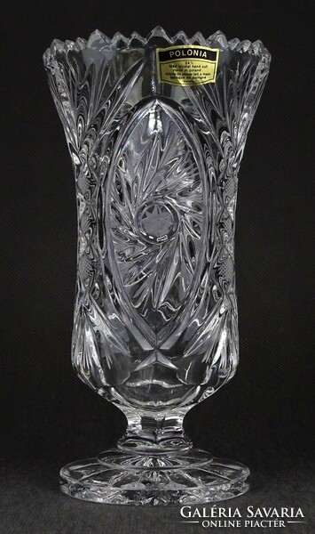Polonia thick-walled lead crystal vase marked 1O730 17.5 Cm