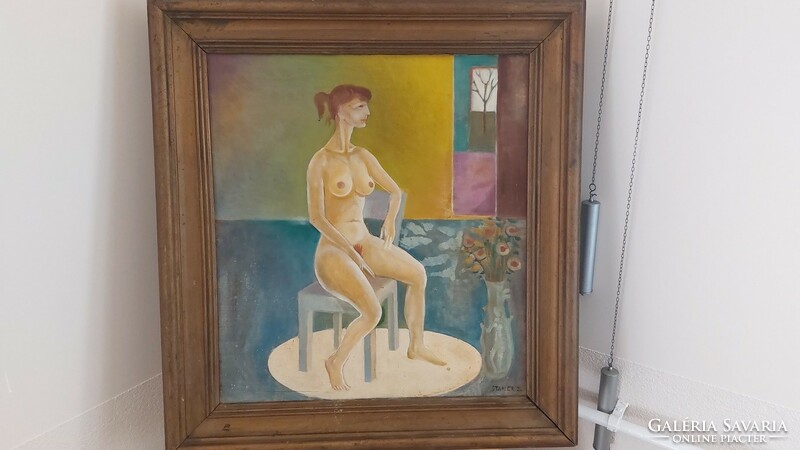(K) 2 az egyben Stadler Zoltán női akt festmény  75x80 cm kerettel
