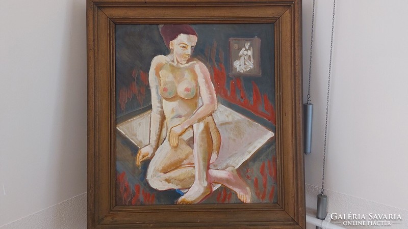 (K) Stadler Zoltán női akt festmény 75x82 cm kerettel.