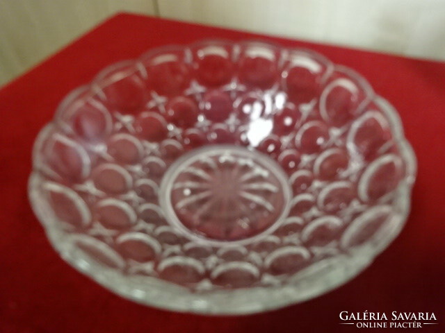 Glass bowl with a diameter of 22.5 cm, height 7.5 cm. Jokai.