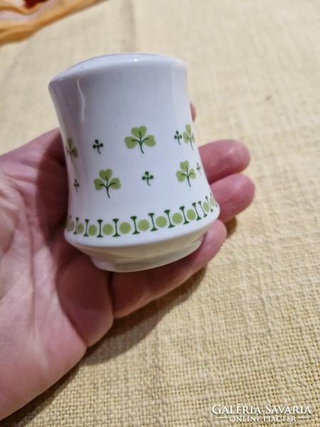 Alföldi porcelain salt shaker with parsley/clover pattern