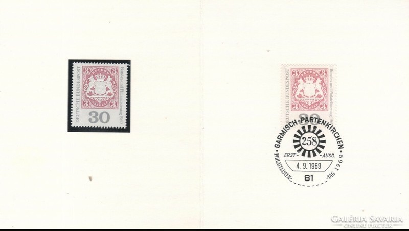 Commemorative cards, fdcs 0003 German michel 601 with first day and clean postage stamp 2.10 euros
