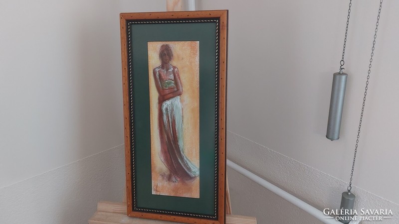 (K) Lajos Csáky's beautiful juried painting 31.5x59 cm with frame, the picture 15x45 cm