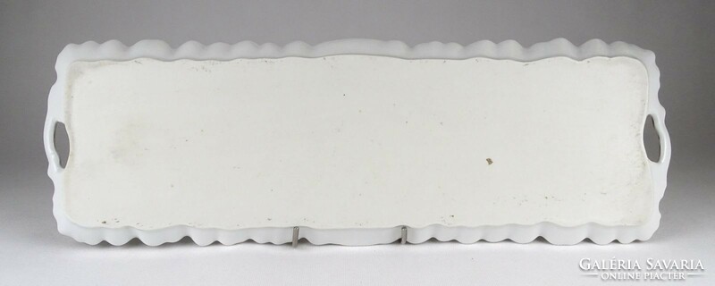1O746 Antik nagyméretű aranyozott szélű porcelán tálca tortatál 47.5 cm