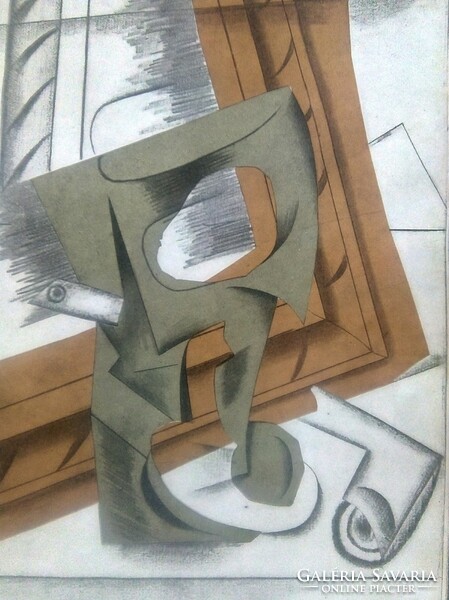 Pablo Picasso kubista kollázs, eredeti litográfia 1930 ultraritka!