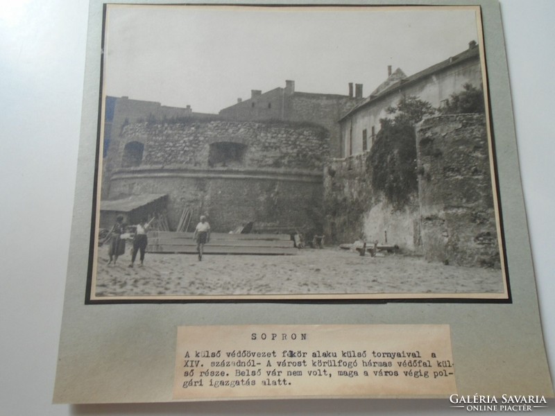 D198449 SOPRON- Soproni vár - régi nagyméretű fotó 1940-50's évek kartonra kasírozva