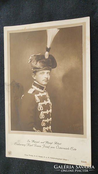 1915. KÁROLY FERENC JÓZSEF TRÓNÖRÖKÖS KÉSŐBB IV. KÁROLY MAGYAR KIRÁLY EREDETI FOTÓLAP