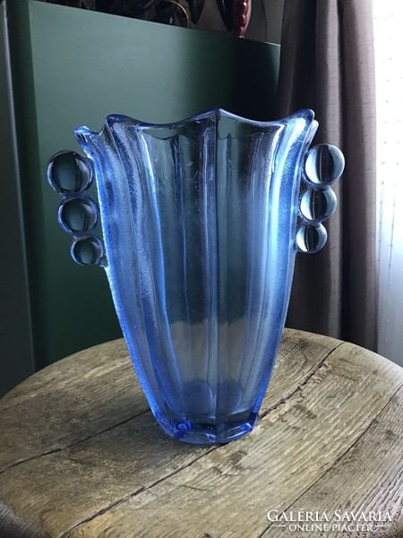 Régi Art Deco stílusú üveg váza