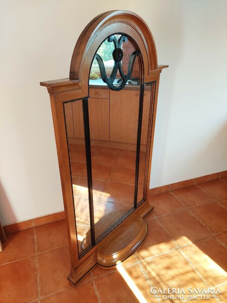 Cherry wood mirror frame with mirror 150 cm high