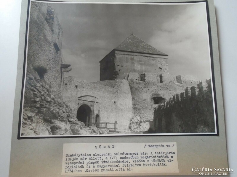 D198437 SÜMEG- Sümegi vár- régi nagyméretű fotó 1940-50's évek kartonra kasírozva