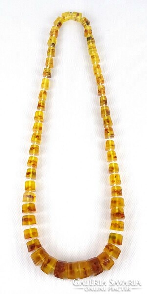 1O869 old amber-like bijou women's necklace 70 cm
