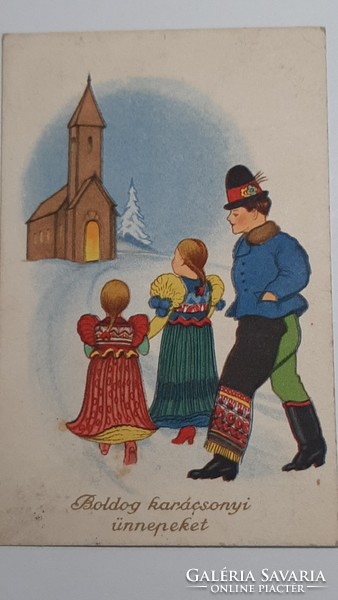 Karácsonyi képeslap 3 db egyben 1938 - 39 évben