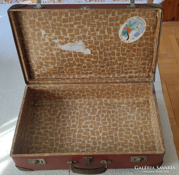 Old suitcase with sticker, collector's item