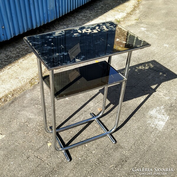 Bauhaus - Art deco csővázas dohányzóasztal/kávézóasztal